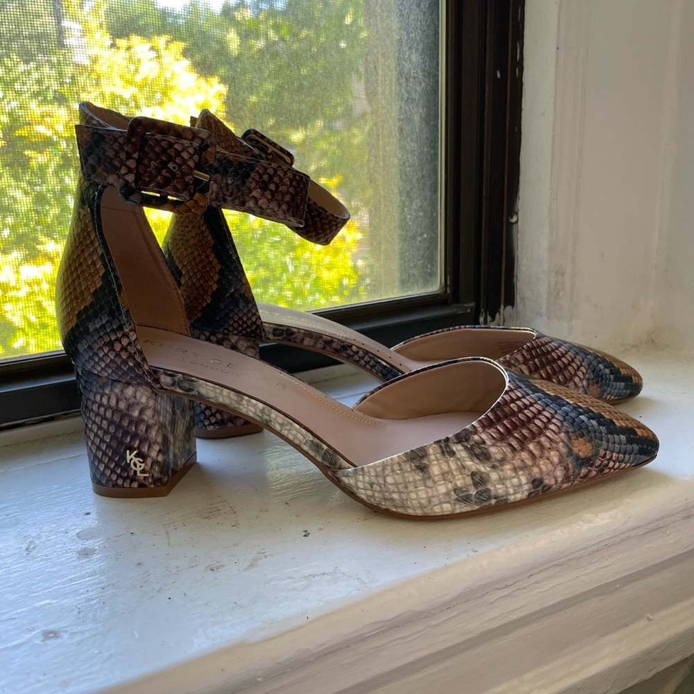 Snake Print Low Strap Heels